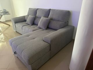 Sofá Chaiselongue Gris Tela