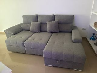 Sofá Chaiselongue Gris Tela