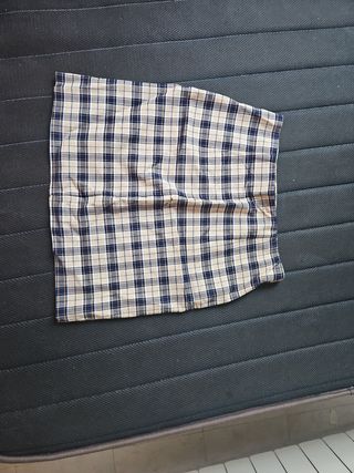 Falda mini cuadros azul y marrón