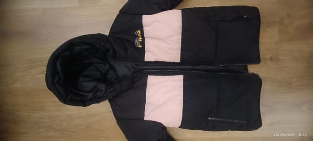 Chaqueta Fila Niña Negra y Rosa