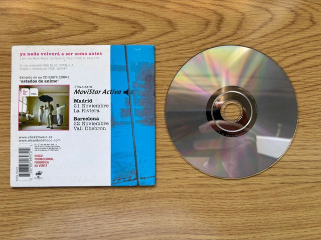 CD Single El Canto del Loco - Ya nada volverá a...