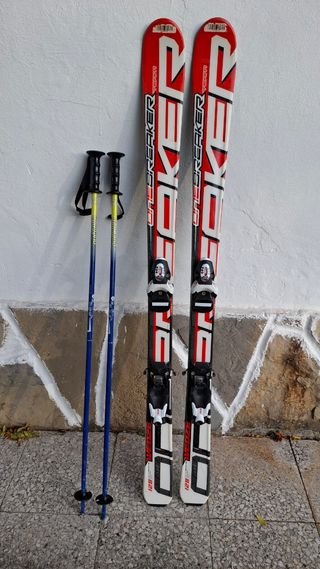 Esquís infantiles Wedze 128cm con bastones y funda