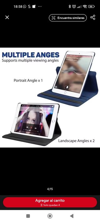 Funda giratoria iPad Mini azul