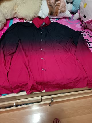 Camisa Ombré Negra y Roja Talla XL