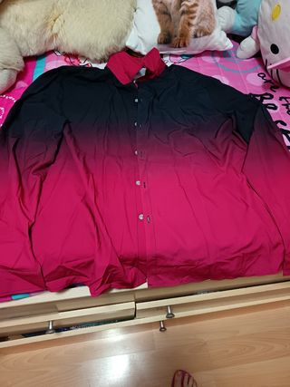 Camisa Ombré Negra y Roja Talla XL