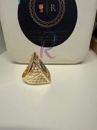 Anillo Laminado 14k Diseño Carta de Póker
