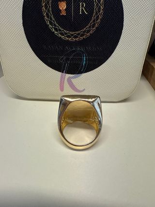 Anillo Laminado 14k Diseño Carta de Póker