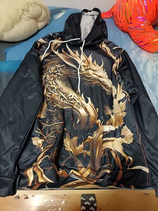 Sudadera con dragón dorado Talla L