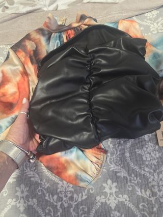 Vestido fiesta negro y multicolor