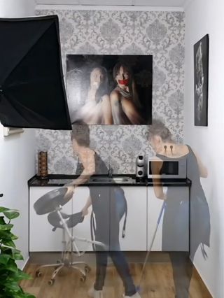 Encimera de madera negra