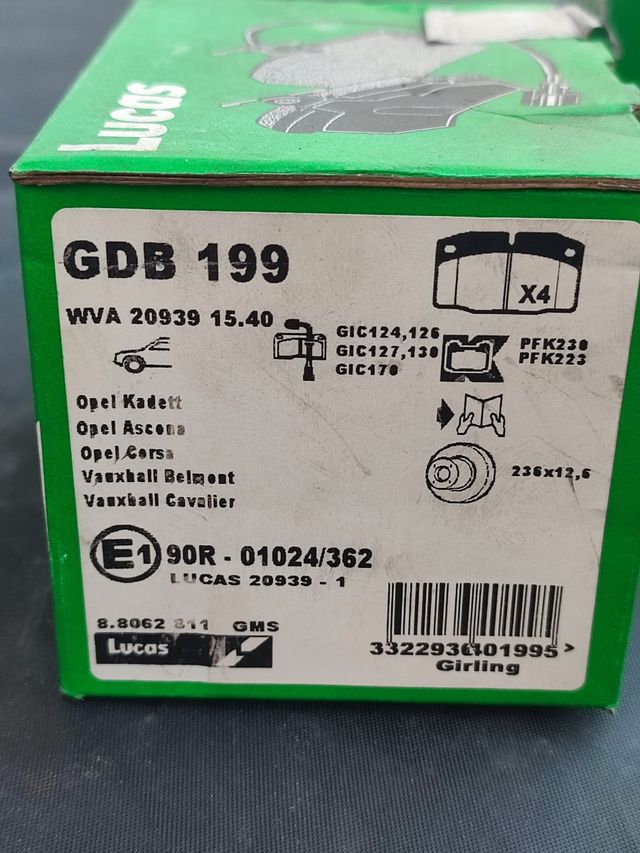 Pastillas Freno Lucas GDB 199 Opel Vauxhall
