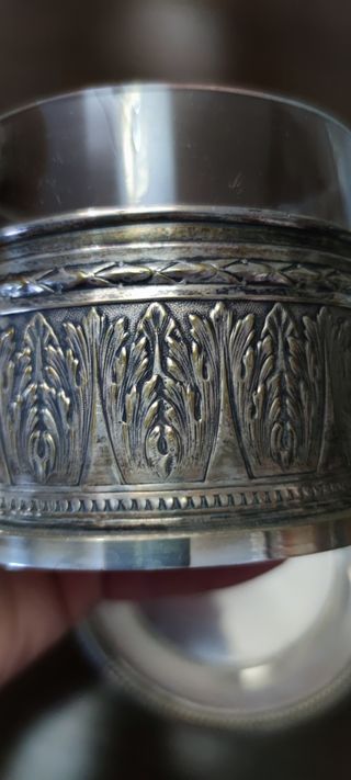 Bombonera cristal y metal plateado