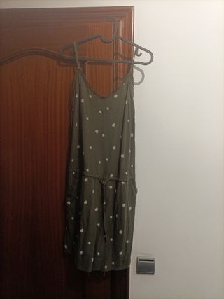 Vestido corto verde flores Talla S