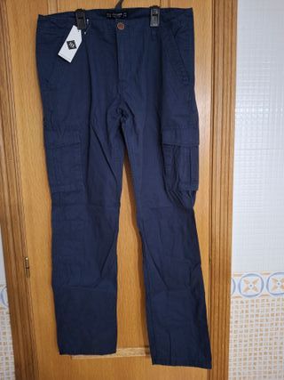 Pantalón Cargo Hombre Azul Marino T.44 SIN ESTRENA