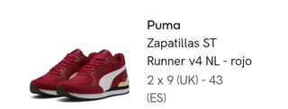 Zapatillas Puma ST Runner v4 NL Rojas. A estrenar 