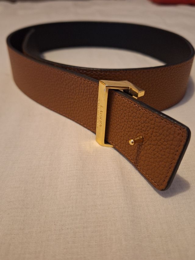 Correa Ralph Lauren Negra Hebilla Dorada RL