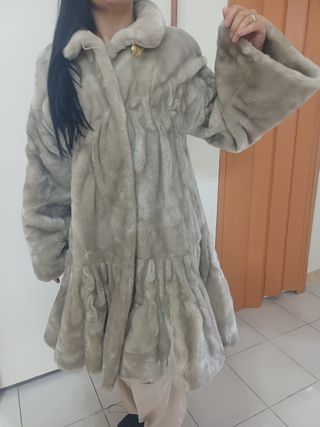 Cappotto Beige/Grigio Taglia Unica