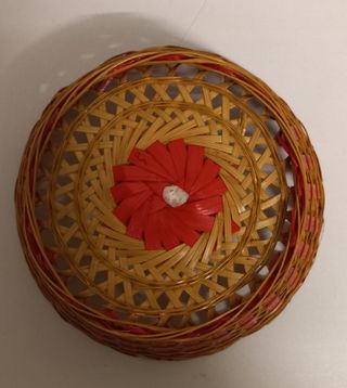 Cestino decorativo in bambù e vimini