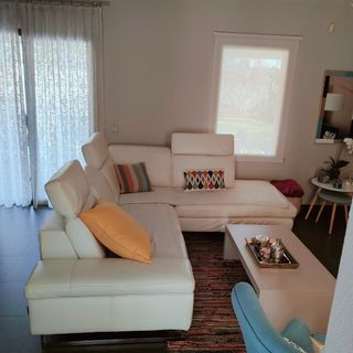 Sofá Chaise Longue Cuero Blanco Rinconero