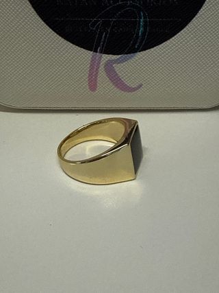 Anillo Laminado 14k Negro Dorado Hombre