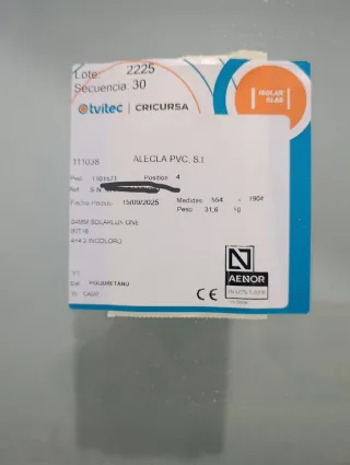 Balconera PVC Oscilobatiente Cristal Seguridad