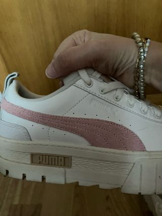 Zapatillas Puma Mayze Mujer Blancas Rosas.