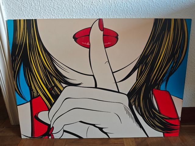 Cuadro Pop Art Mujer Shhh
