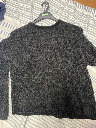 Jersey de punto gris y negro talla M