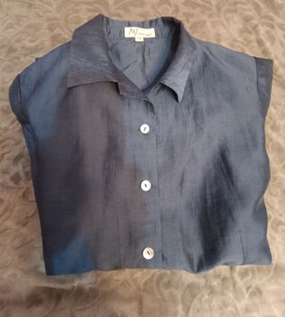 Sobrecamisa manga francesa azul