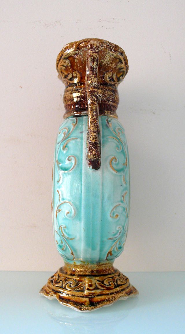 BARBOTINE MAJOLICA JARRON FRANCES ORIENTALISTA XIX