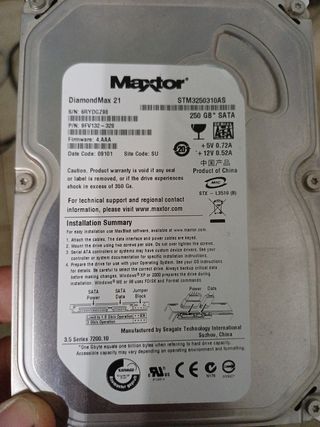 Disco Duro Maxtor DiamondMax 21 250GB