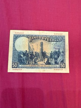 Billete 50 Pesetas 1927 Alfonso XIII Con Sello