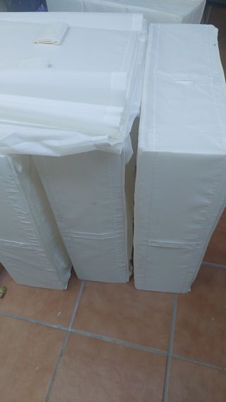 Cajas de almacenaje blancas de tela resistente