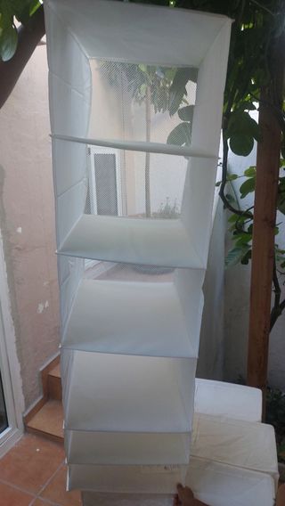 Cajas de almacenaje blancas de tela resistente