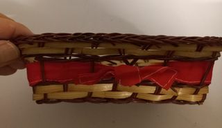 Cestino rettangolare decorato Babbo Natale