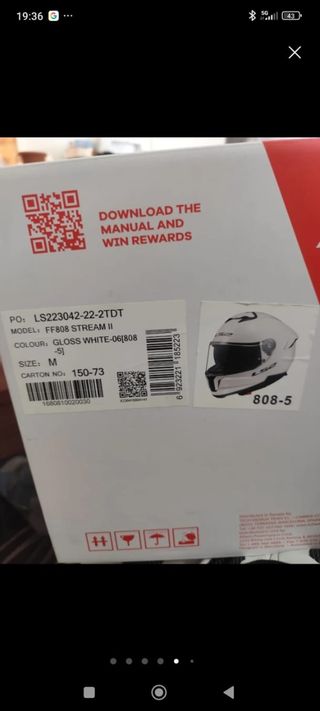 Casco Moto LS2 Blanco nuevo + Chaqueta Alpine