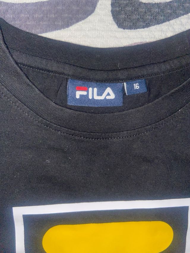 Camiseta Fila Negra Logo talla 16