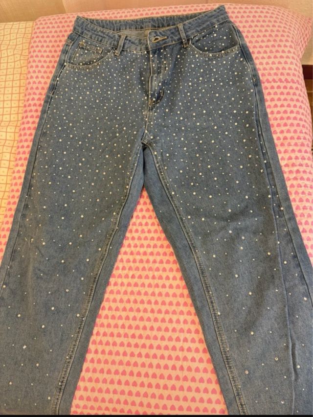 pantalones vaquero de brillo 