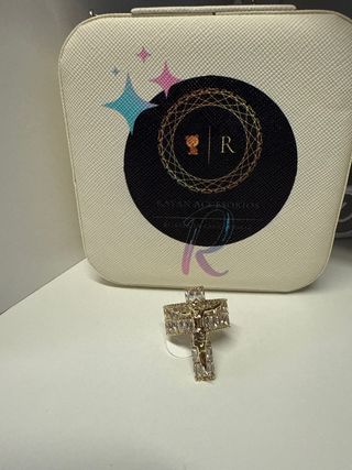 Colgante Cruz Laminado 14k con Circonitas