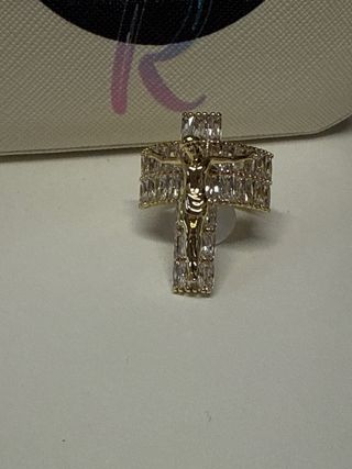 Colgante Cruz Laminado 14k con Circonitas