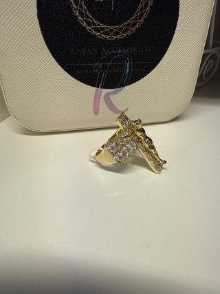 Colgante Cruz Laminado 14k con Circonitas