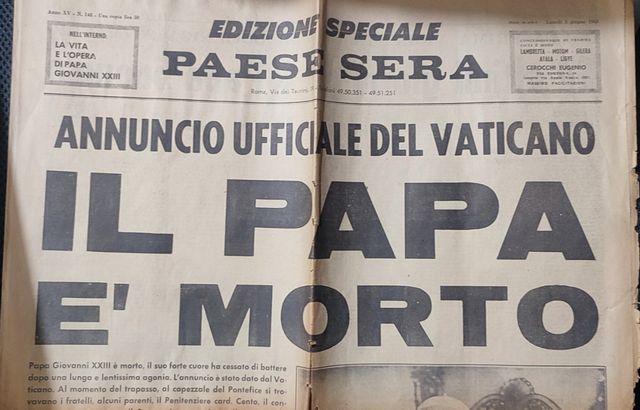 Paese Sera - Annuncio Morte Papa Giovanni XXIII