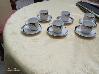 Set 6 Tazze da Tè con Piattino Vintage