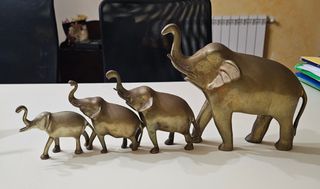 Set 4 elefanti in ottone