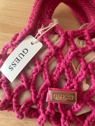 Bolso Crochet Guess Rosa Original