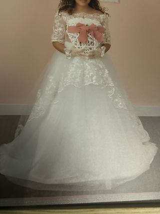 Vestido de comunión crema usado