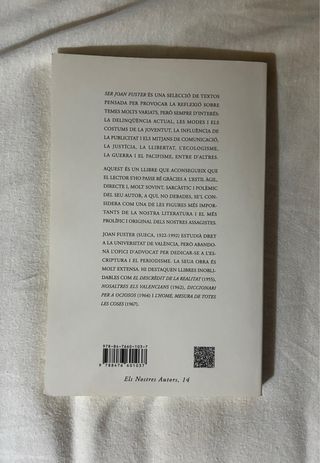 Libro Ser Joan Fuster. Antologia textos fusterians