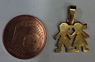 Colgante niños de oro 18k, 1,58gr. Ref. G-944.