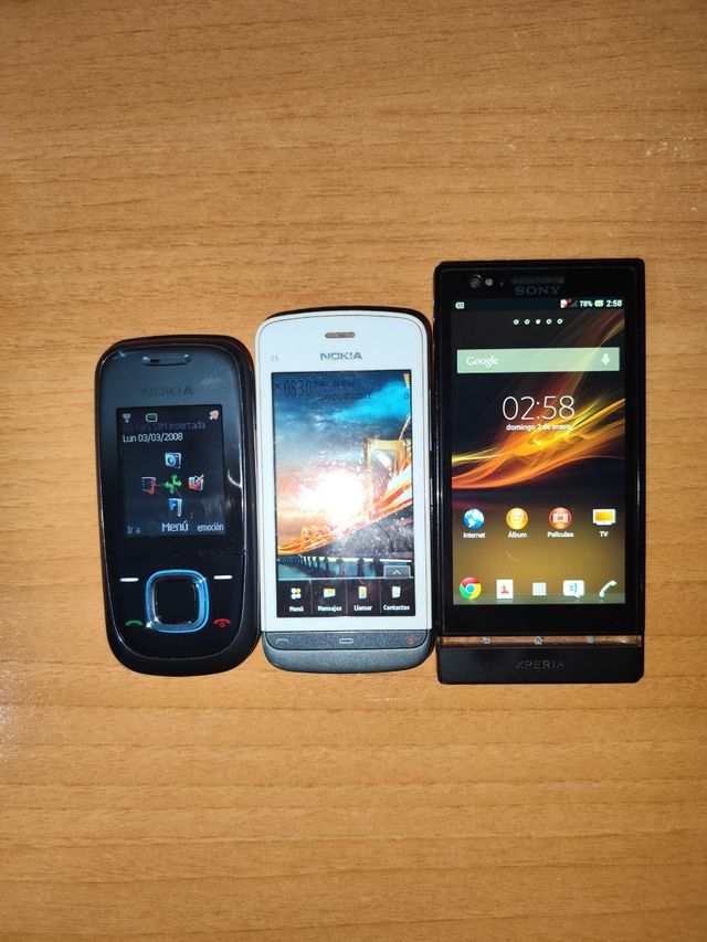 Lote completo de 3 móviles antiguos funcionando