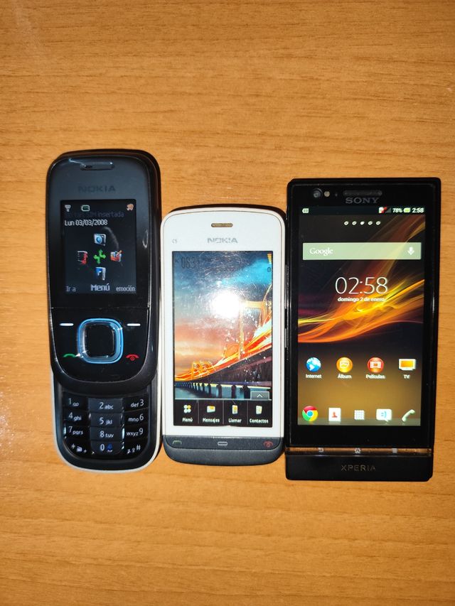 Lote completo de 3 móviles antiguos funcionando